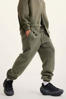 Vintage Washed Fleece Joggers - Grayish Green