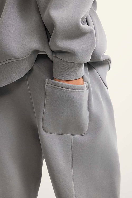 Vintage Washed Fleece Joggers - Medium Gray
