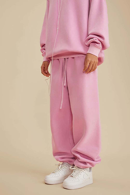 Vintage Washed Fleece Joggers - Rose Pink