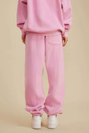 Vintage Washed Fleece Joggers - Rose Pink