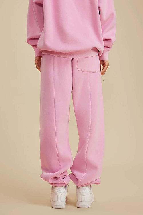 Vintage Washed Fleece Joggers - Rose Pink