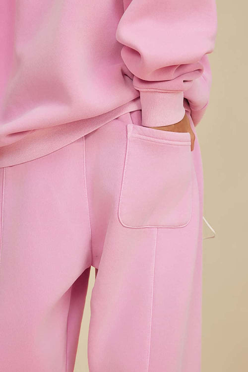 Vintage Washed Fleece Joggers - Rose Pink