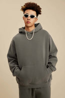 Heavyweight Washed Vintage Fleece Hoodie - Coffee