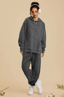 Heavyweight Washed Vintage Fleece Hoodie - Dark Gray
