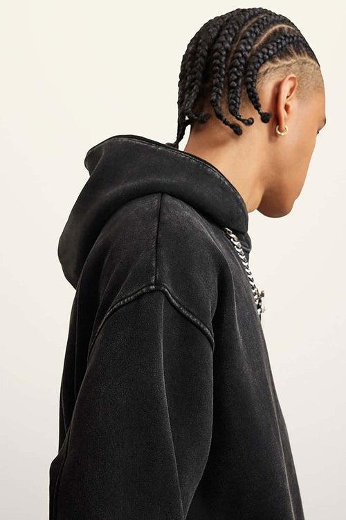 Heavyweight Washed Vintage Fleece Hoodie - Fried Snowflakes