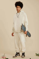 Heavyweight Washed Vintage Fleece Hoodie - Gray Apricot