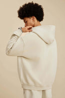 Heavyweight Washed Vintage Fleece Hoodie - Gray Apricot