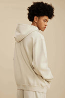 Heavyweight Washed Vintage Fleece Hoodie - Gray Apricot