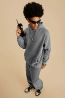 Heavyweight Washed Vintage Fleece Hoodie - Medium Gray