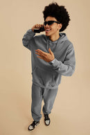 Heavyweight Washed Vintage Fleece Hoodie - Medium Gray