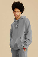 Heavyweight Washed Vintage Fleece Hoodie - Medium Gray