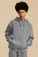 Heavyweight Washed Vintage Fleece Hoodie - Medium Gray