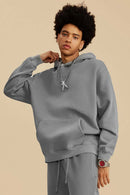Heavyweight Washed Vintage Fleece Hoodie - Medium Gray