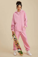 Heavyweight Washed Vintage Fleece Hoodie - Rose Pink