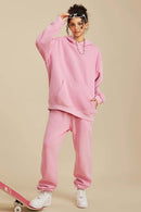Heavyweight Washed Vintage Fleece Hoodie - Rose Pink