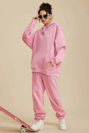 Heavyweight Washed Vintage Fleece Hoodie - Rose Pink
