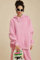 Heavyweight Washed Vintage Fleece Hoodie - Rose Pink