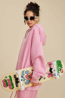 Heavyweight Washed Vintage Fleece Hoodie - Rose Pink