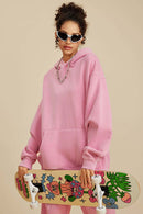 Heavyweight Washed Vintage Fleece Hoodie - Rose Pink