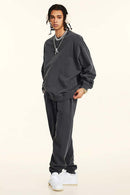 Heavyweight Washed Crewneck Sweatshirt - Dark Gray
