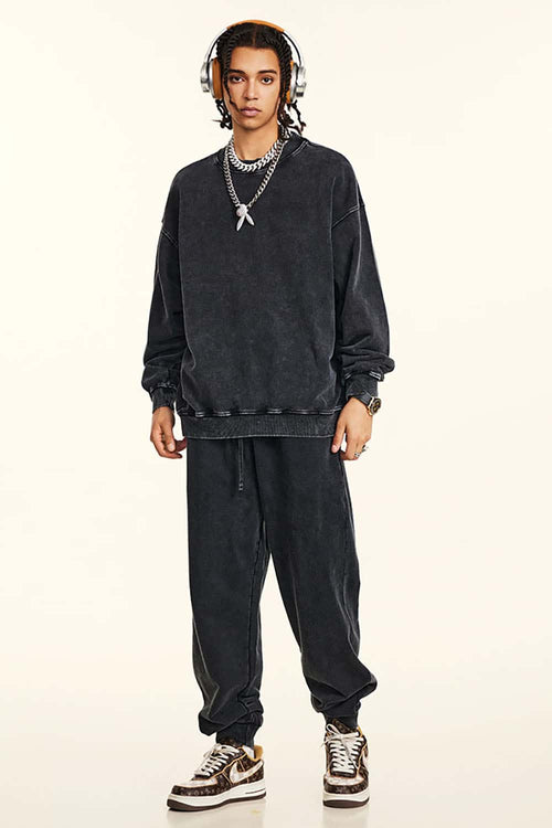 Heavyweight Washed Crewneck Sweatshirt - Fried Snowflakes
