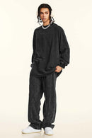 Washed Striped Mock-Layer Long-Sleeve Tee - Fried Snowflakes