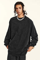 Washed Striped Mock-Layer Long-Sleeve Tee - Fried Snowflakes