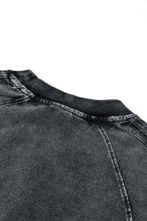 Washed Striped Mock-Layer Long-Sleeve Tee - Fried Snowflakes