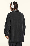 Washed Striped Mock-Layer Long-Sleeve Tee - Fried Snowflakes