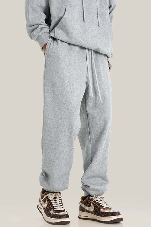 Heavyweight Everyday Casual Sweatpants - Flower Gray