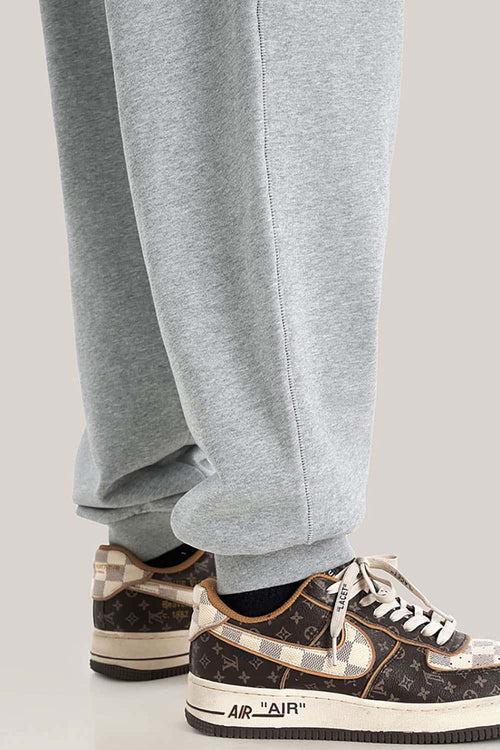 Heavyweight Everyday Casual Sweatpants - Flower Gray