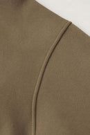 Relaxed Cropped Zip Hoodie - Brown