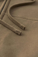 Relaxed Cropped Zip Hoodie - Brown