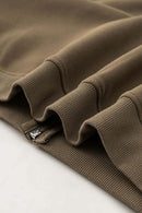 Relaxed Cropped Zip Hoodie - Brown