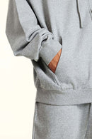 Heavyweight French Terry Zip Hoodie - Flower Gray