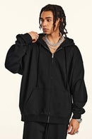 Heavyweight French Terry Zip Hoodie - Metallic Black