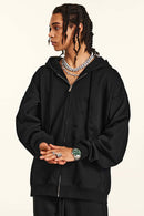 Heavyweight French Terry Zip Hoodie - Metallic Black