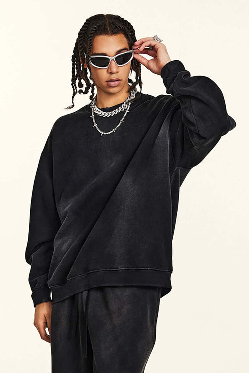 Gradient Fleece Crewneck Sweatshirt - Black