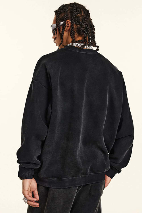 Gradient Fleece Crewneck Sweatshirt - Black
