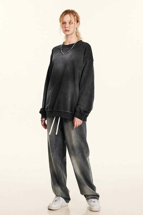 Gradient Fleece Crewneck Sweatshirt - Dark Gray