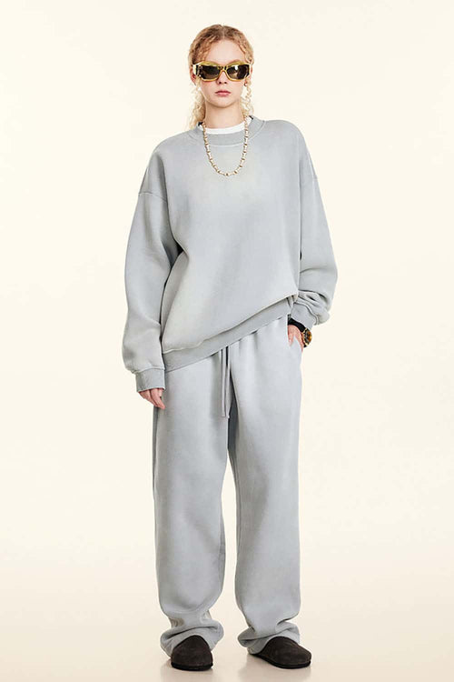 Gradient Fleece Crewneck Sweatshirt - Light Gray