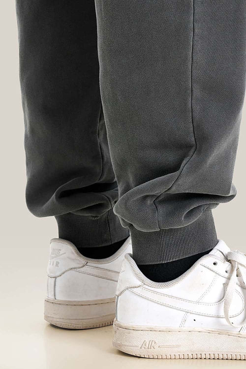 Vintage Wash Relaxed Cuffed Sweatpants - Dark Gray