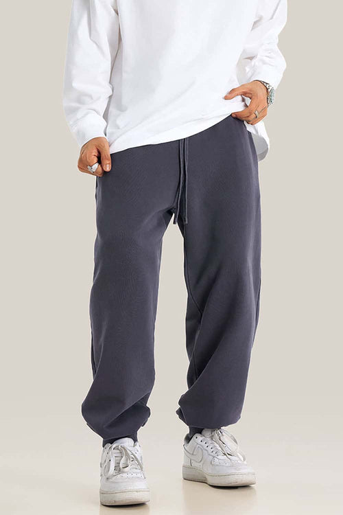 Vintage Wash Relaxed Cuffed Sweatpants - Grape Purple