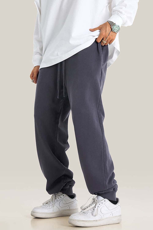 Vintage Wash Relaxed Cuffed Sweatpants - Grape Purple