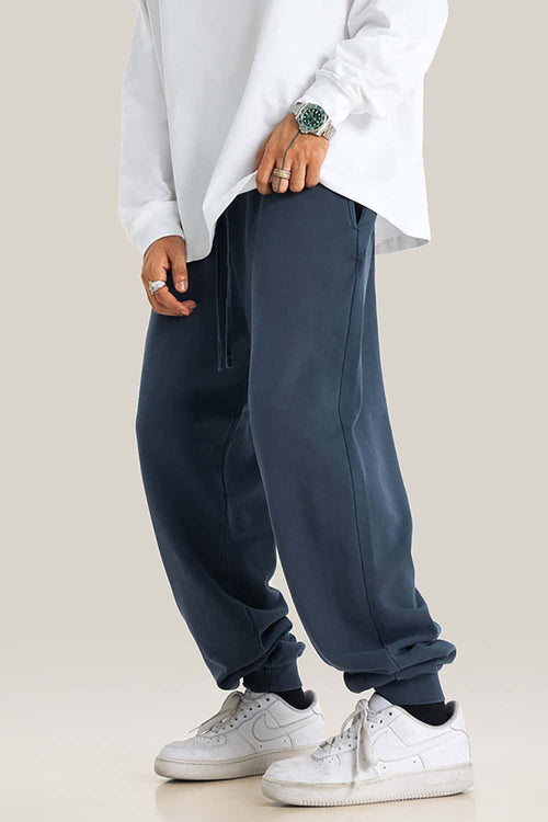 Vintage Wash Relaxed Cuffed Sweatpants - Royal Blue