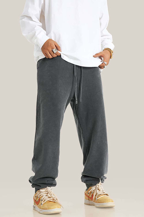Distressed Wash Relaxed Sweatpant - Dark Gray