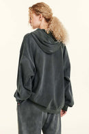 Heavyweight Washed Gradient Hoodie - Dark Gray