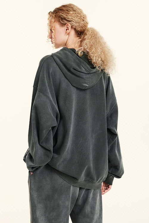 Heavyweight Washed Gradient Hoodie - Dark Gray