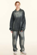 Heavyweight Washed Gradient Hoodie - Dark Gray
