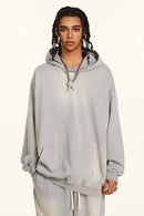 Heavyweight Washed Gradient Hoodie - Light Gray